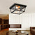 2/4 Bulbs Ceiling Light Industrial Square/Hexagon Cage Glass Flush Mount Lighting in Clear/Black 2 Black Square Clearhalo 'Ceiling Lights' 'Close To Ceiling Lights' 'Close to ceiling' 'Flush mount' 'Industrial Flush Mount' Lighting' 138925