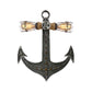 2 Lights Anchor Wall Lamp Nautical Industrial Wrought Iron Sconce Lighting for Restaurant Clearhalo 'Wall Lamps & Sconces' 'Wall Lights' Lighting' 138966
