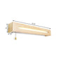 Rectangular Vanity Lamp Modern Wooden 18"/21.5" Wide 1-Head Beige Wall Sconce Light with Diffuser and Pull Chain Clearhalo 'Vanity Lights' 'Wall Lights' Lighting' 138980