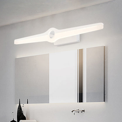 Linear Wall Mount Light Modern Stylish Aluminum and Acrylic LED Black/White Vanity Lighting, 16"/29" Dia White Clearhalo 'Cast Iron' 'Glass' 'Industrial' 'Modern wall lights' 'Modern' 'Tiffany' 'Traditional wall lights' 'Vanity Lights' 'Wall Lights' Lighting' 139032