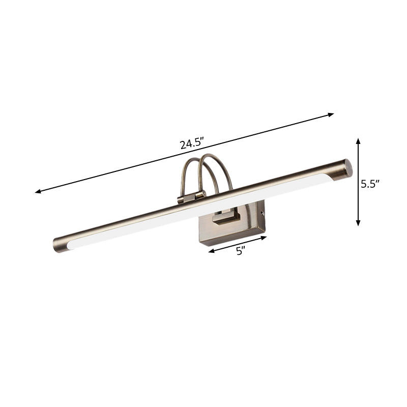 Metallic Arc Vanity Light Fixture Modern Stylish 16.5"/20.5" W LED Nickel Finish Wall Lamp with Acrylic Shade Clearhalo 'Modern wall lights' 'Modern' 'Vanity Lights' 'Wall Lights' Lighting' 139102