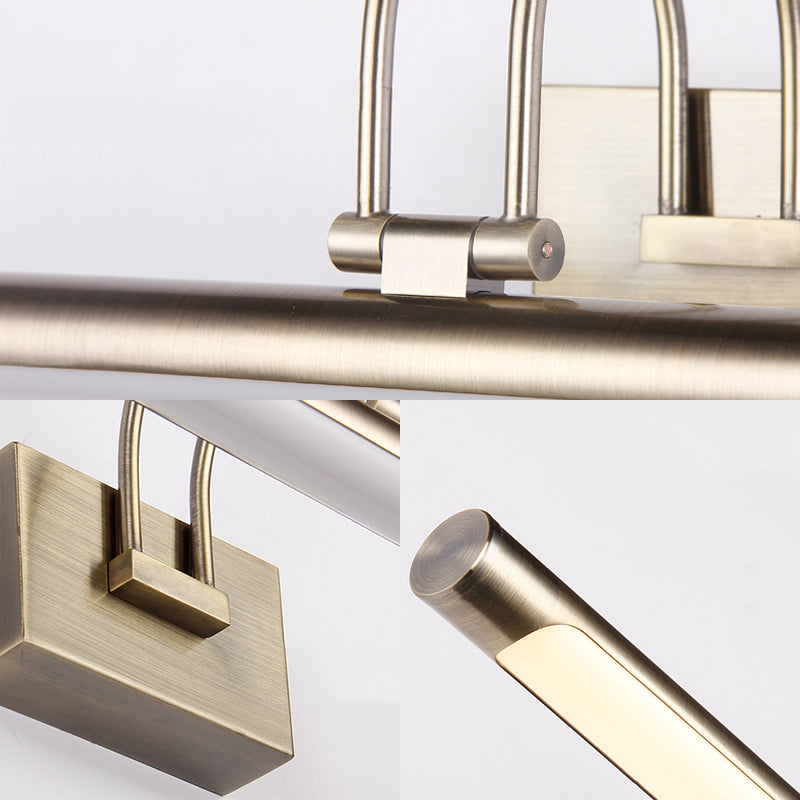 Metallic Arc Vanity Light Fixture Modern Stylish 16.5"/20.5" W LED Nickel Finish Wall Lamp with Acrylic Shade Clearhalo 'Modern wall lights' 'Modern' 'Vanity Lights' 'Wall Lights' Lighting' 139104