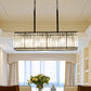 Rectangular Clear Crystal Island Pendant Modern 5 Bulbs Black Suspension Light for Dining Room Clearhalo 'Ceiling Lights' 'Island Lights' Lighting' 1391154