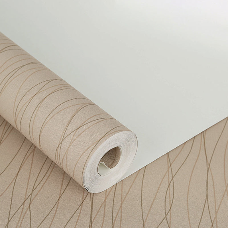 Abstract Netting Wallpaper Roll Contemporary Vinyl Wall Decoration for Living Room Light Coffee Clearhalo 'Modern wall decor' 'Modern' 'Wallpaper' Wall Decor' 1391193