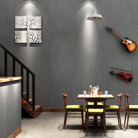 Dark Grey Faux Cement Wallpaper Roll Moisture Resistant Wall Decor for Living Room Clearhalo 'Industrial wall decor' 'Industrial' 'Wallpaper' Wall Decor' 1391280