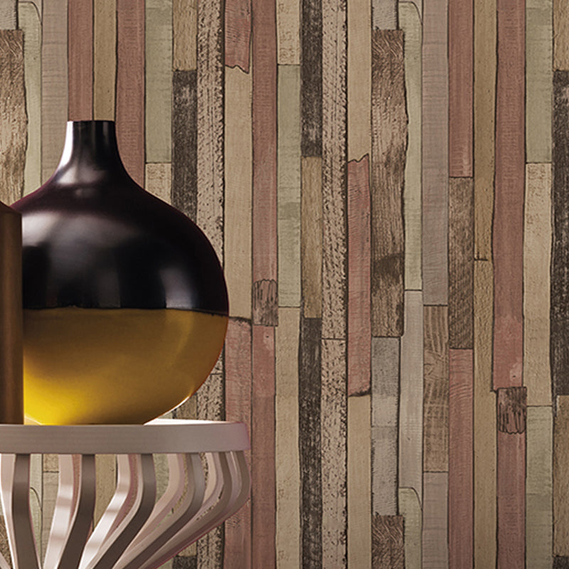 Country Shiplap Wallpaper Non-Woven Fabric Waterproof Dark Color Wall Art for Living Room Red Clearhalo 'Country wall decor' 'Rustic' 'Wallpaper' Wall Decor' 1391289