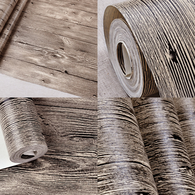 Pastel Color Country Wallpaper 57.1-sq ft Reclaimed Barn Wood Wall Covering for Dining Room Light Khaki Clearhalo 'Country wall decor' 'Rustic' 'Wallpaper' Wall Decor' 1391321