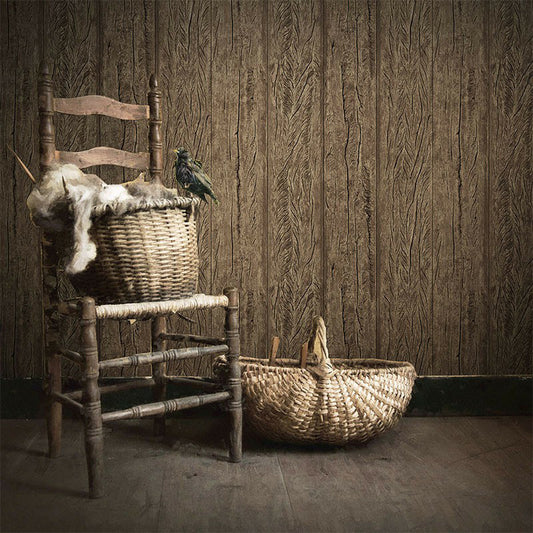 Wood Board Look Wallpaper Roll Dark Color Countryside Wall Decoration for Garage Coffee Clearhalo 'Country wall decor' 'Rustic' 'Wallpaper' Wall Decor' 1391323