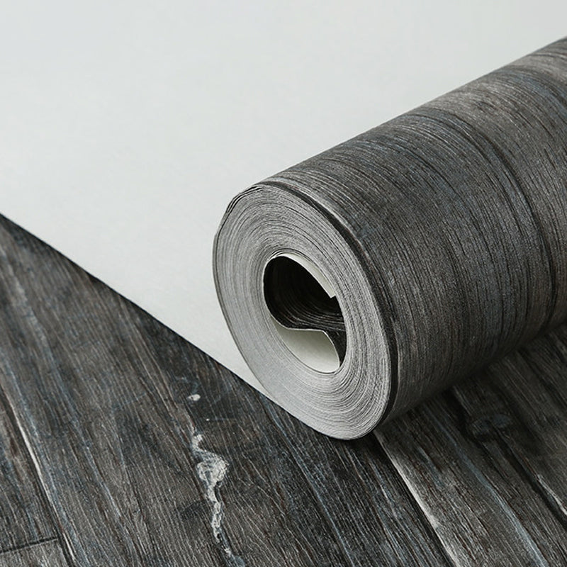 Rural Repurposed Wood Wallpaper for Restaurant 33' x 20.5" Wall Art in Dark Color Clearhalo 'Country wall decor' 'Rustic' 'Wallpaper' Wall Decor' 1391330