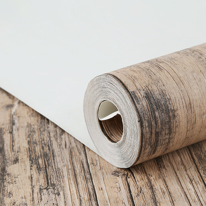 Rural Repurposed Wood Wallpaper for Restaurant 33' x 20.5" Wall Art in Dark Color Clearhalo 'Country wall decor' 'Rustic' 'Wallpaper' Wall Decor' 1391336