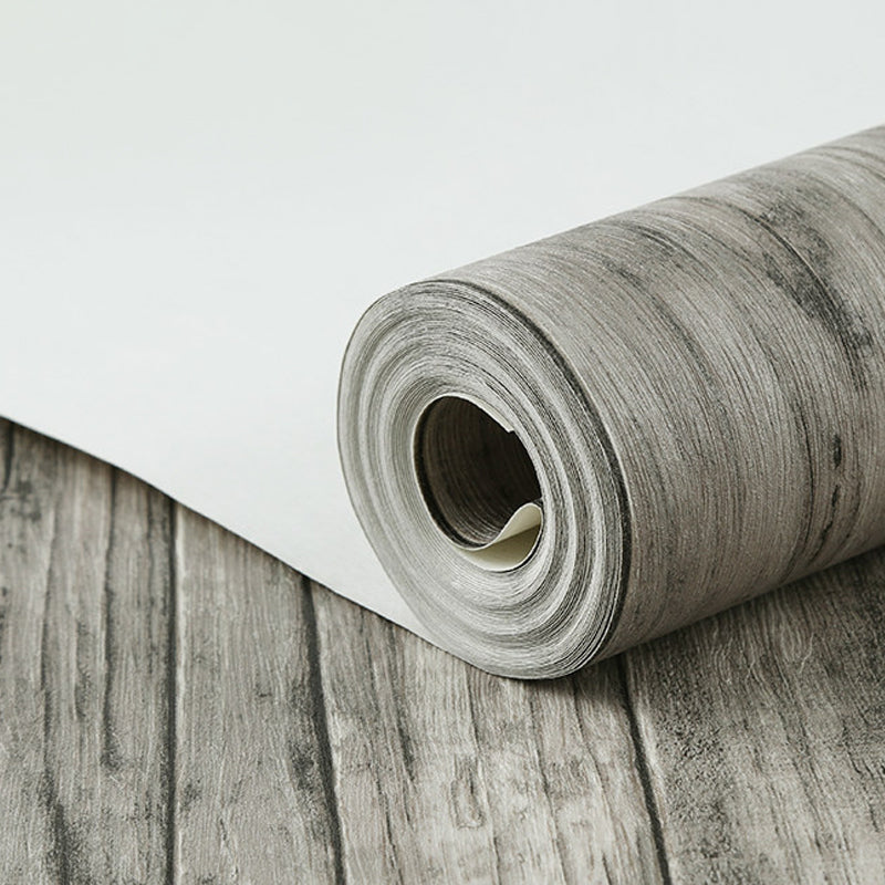 Rural Repurposed Wood Wallpaper for Restaurant 33' x 20.5" Wall Art in Dark Color Grey Clearhalo 'Country wall decor' 'Rustic' 'Wallpaper' Wall Decor' 1391338