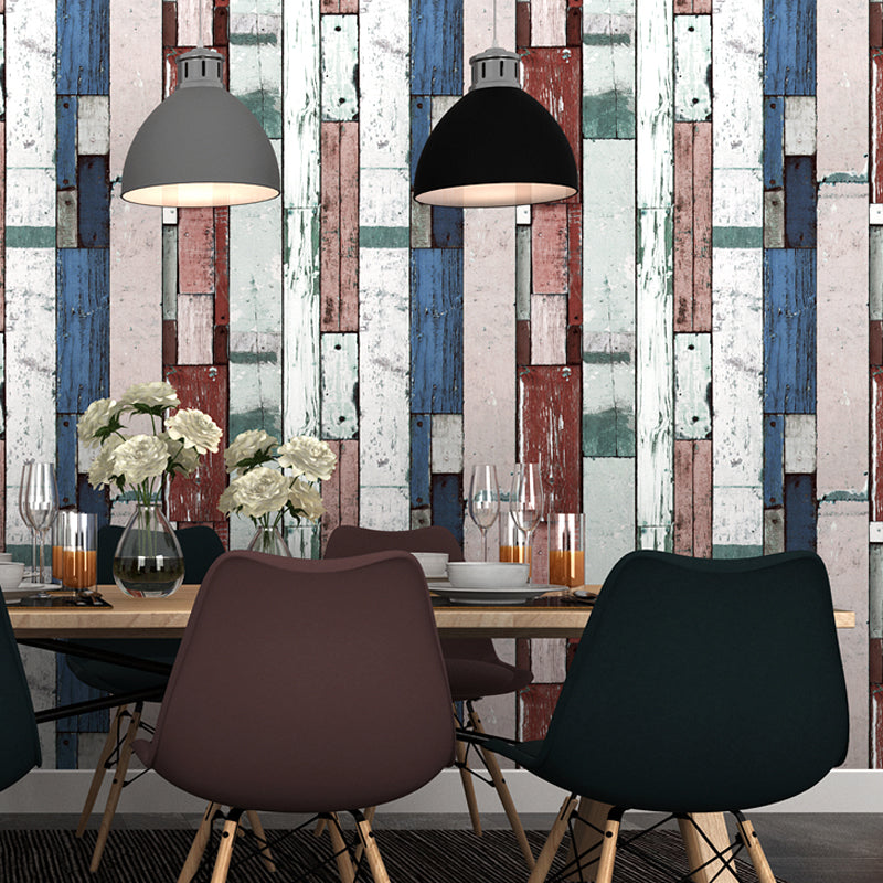 PVC Washable Wallpaper Countryside Repurposed Wood Planks Wall Covering for Living Room Red Clearhalo 'Country wall decor' 'Rustic' 'Wallpaper' Wall Decor' 1391352