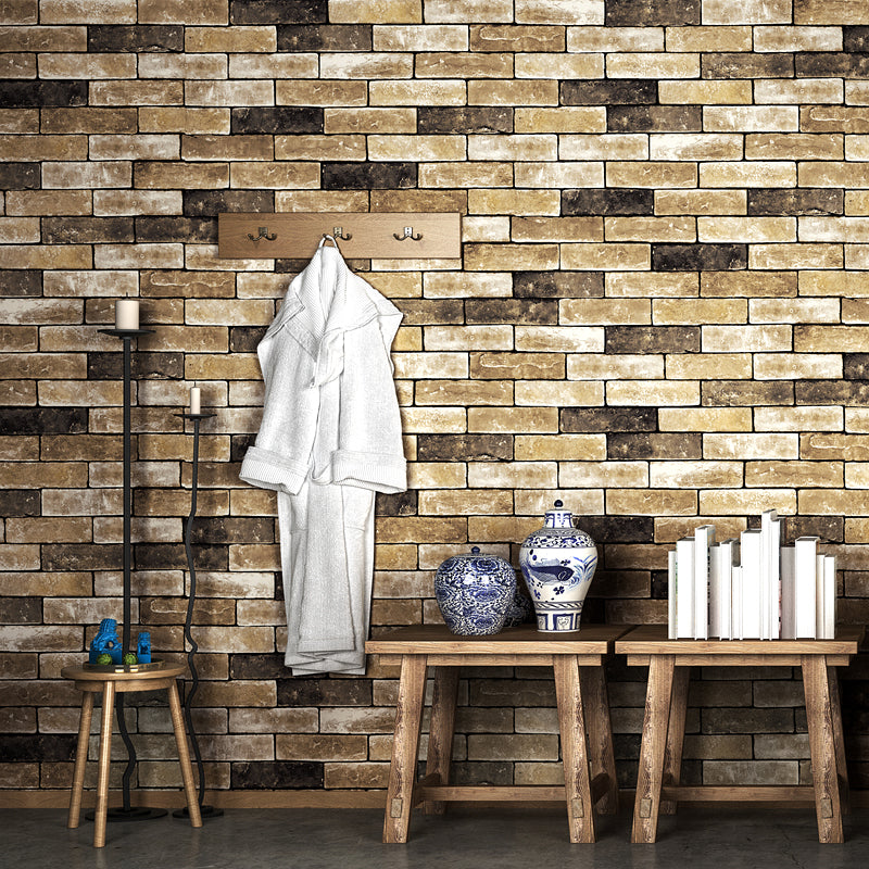 Brick Effect Wallpaper Countryside Moisture Resistant Restaurant Wall Covering, 57.1-sq ft Clearhalo 'Industrial wall decor' 'Industrial' 'Wallpaper' Wall Decor' 1391381