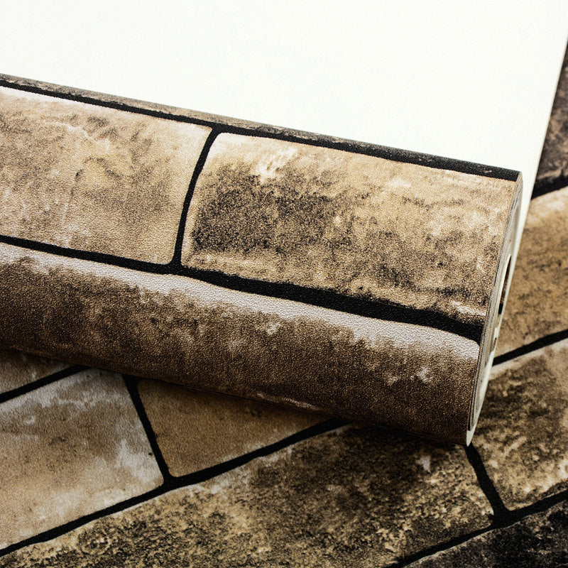 Brick Effect Wallpaper Countryside Moisture Resistant Restaurant Wall Covering, 57.1-sq ft Clearhalo 'Industrial wall decor' 'Industrial' 'Wallpaper' Wall Decor' 1391383