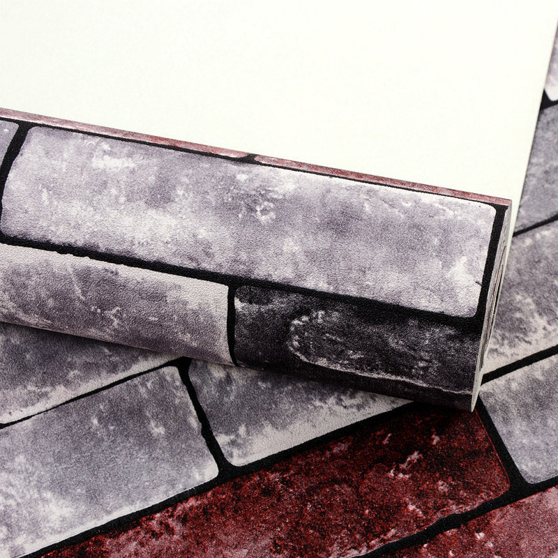 Brick Effect Wallpaper Countryside Moisture Resistant Restaurant Wall Covering, 57.1-sq ft Clearhalo 'Industrial wall decor' 'Industrial' 'Wallpaper' Wall Decor' 1391388