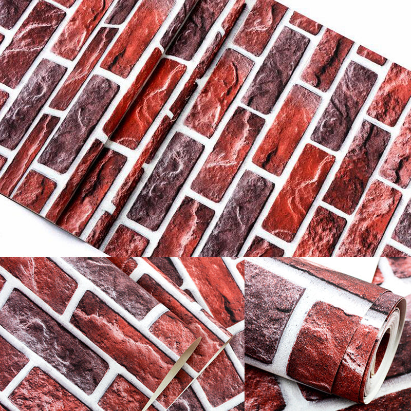 Neat Faux Brick Wallpaper Roll for Living Room Construction Wall Art, 33' L x 20.5" W Clearhalo 'Industrial wall decor' 'Industrial' 'Wallpaper' Wall Decor' 1391501