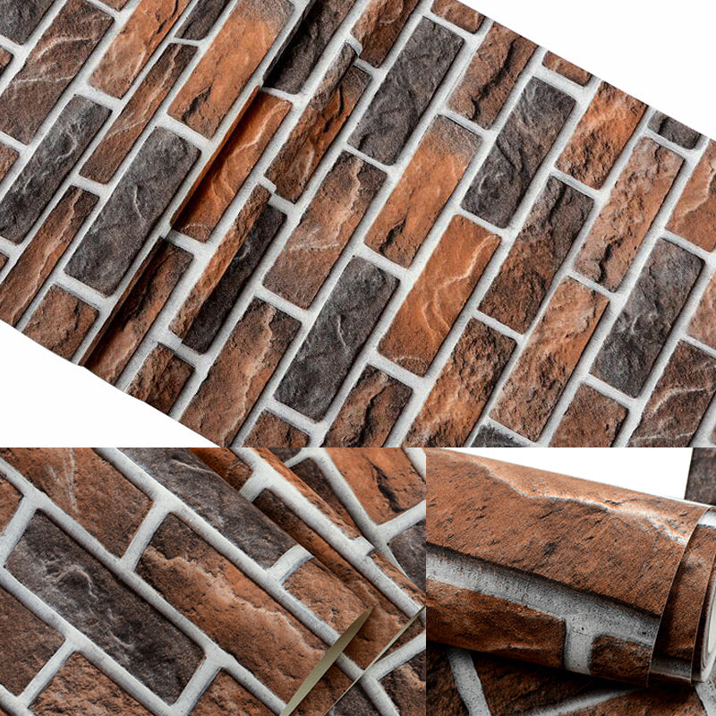 Neat Faux Brick Wallpaper Roll for Living Room Construction Wall Art, 33' L x 20.5" W Clearhalo 'Industrial wall decor' 'Industrial' 'Wallpaper' Wall Decor' 1391504