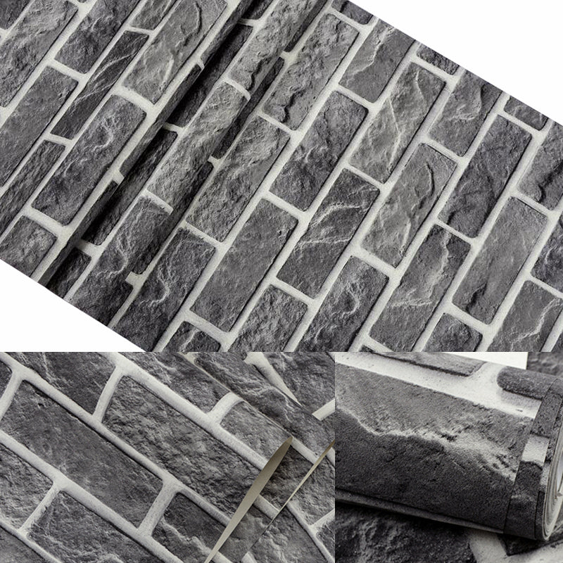 Neat Faux Brick Wallpaper Roll for Living Room Construction Wall Art, 33' L x 20.5" W Clearhalo 'Industrial wall decor' 'Industrial' 'Wallpaper' Wall Decor' 1391507