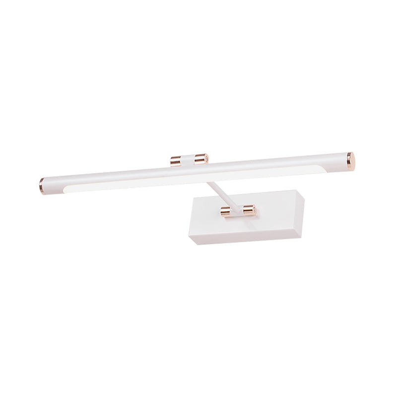 Black/White Tubed Vanity Wall Sconce Contemporary LED Acrylic Wall Lamp for Bathroom, 16.5"/18" Wide Clearhalo 'Cast Iron' 'Glass' 'Industrial' 'Modern wall lights' 'Modern' 'Tiffany' 'Traditional wall lights' 'Vanity Lights' 'Wall Lights' Lighting' 139153