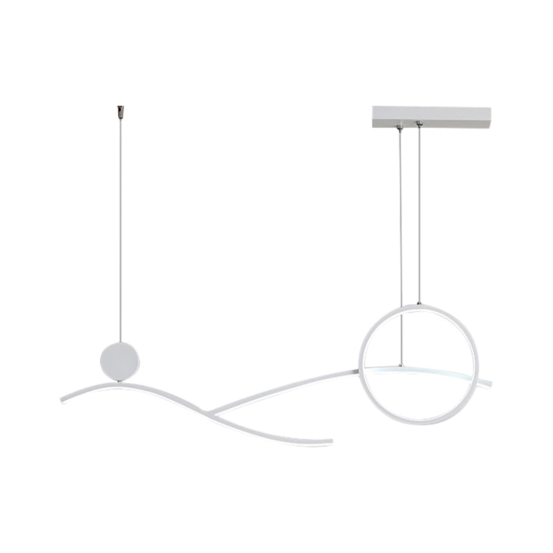 Circle and Branch Down Lighting Simplicity Metallic Black/White/Gold LED Hanging Chandelier in Warm/White Light Clearhalo 'Ceiling Lights' 'Chandeliers' 'Modern Chandeliers' 'Modern' Lighting' 1391530