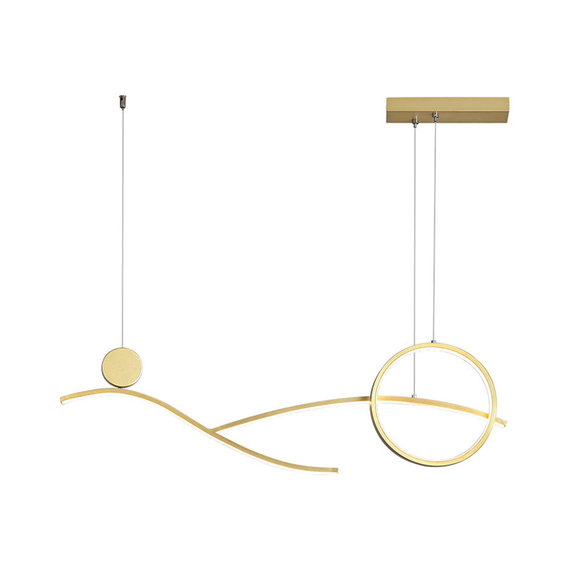 Circle and Branch Down Lighting Simplicity Metallic Black/White/Gold LED Hanging Chandelier in Warm/White Light Clearhalo 'Ceiling Lights' 'Chandeliers' 'Modern Chandeliers' 'Modern' Lighting' 1391533