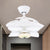 White Loving Heart Ceiling Fan Light Simplicity 42" W 5-Light Acrylic Semi Flush Mount Lighting with 3 Blades White Clearhalo 'Ceiling Fans with Lights' 'Ceiling Fans' 'Modern Ceiling Fans' 'Modern' Lighting' 1391547