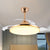 36" Wide Acrylic Circular Semi Flush Light Contemporary White/Black/Gold 3-Blade LED Pendant Fan Lighting for Living Room Gold Clearhalo 'Ceiling Fans with Lights' 'Ceiling Fans' 'Modern Ceiling Fans' 'Modern' Lighting' 1391559