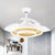 Double Round Hanging Fan Light Minimalism Acrylic LED White Close to Ceiling Lamp with 3 Clear Blades, 42" Width White Clearhalo 'Ceiling Fans with Lights' 'Ceiling Fans' 'Modern Ceiling Fans' 'Modern' Lighting' 1391563
