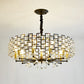8/12 Heads Hanging Lamp Traditional Circular Crystal Embedded Chandelier Pendant Light in Black Clearhalo 'Ceiling Lights' 'Chandeliers' Lighting' options 1391691