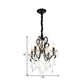 4/5 Lights Crystal Stands Chandelier Light Modern Black Bedroom Swag Hanging Ceiling Fixture Clearhalo 'Ceiling Lights' 'Chandeliers' 'Modern Chandeliers' 'Modern' Lighting' 1391696