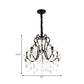 4/5 Lights Crystal Stands Chandelier Light Modern Black Bedroom Swag Hanging Ceiling Fixture Clearhalo 'Ceiling Lights' 'Chandeliers' 'Modern Chandeliers' 'Modern' Lighting' 1391701