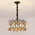 6/5 Lights Crystal-Encrusted Ceiling Chandelier Modern Gold Round Bedroom Hanging Lamp, 19.5"/16" Wide Black Clearhalo 'Ceiling Lights' 'Chandeliers' 'Modern Chandeliers' 'Modern' Lighting' 1391728
