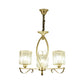 Crystal Cylindrical Suspension Light Traditional 3/6 Heads Sitting Room Chandelier Pendant Lamp in Gold Clearhalo 'Ceiling Lights' 'Chandeliers' Lighting' options 1391762