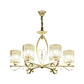 Crystal Cylindrical Suspension Light Traditional 3/6 Heads Sitting Room Chandelier Pendant Lamp in Gold Clearhalo 'Ceiling Lights' 'Chandeliers' Lighting' options 1391766