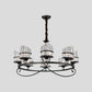 6/8 Lights Rectangle Light Chandelier with Ring Design Traditional Black Crystal Hanging Ceiling Fixture Clearhalo 'Ceiling Lights' 'Chandeliers' Lighting' options 1391776