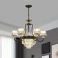 6/8 Bulbs Ceiling Lamp Traditional Tapered Crystal Chandelier Hanging Light Fixture in Black Clearhalo 'Ceiling Lights' 'Chandeliers' Lighting' options 1391779