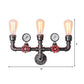 Antique Copper Water Pipe Wall Lighting with Pressure Gauge Rustic Iron 2/3 Heads Restaurant Wall Mount Light Clearhalo 'Art deco wall lights' 'Cast Iron' 'Glass' 'Industrial wall lights' 'Industrial' 'Middle century wall lights' 'Modern' 'Rustic wall lights' 'Tiffany' 'Traditional wall lights' 'Wall Lamps & Sconces' 'Wall Lights' Lighting' 139186
