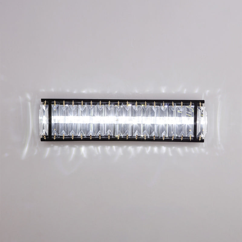Crystal Rectangular Sconce Light Fixture Modern LED Bedside Wall Mounted Lighting in Black Clearhalo 'Modern wall lights' 'Modern' 'Wall Lamps & Sconces' 'Wall Lights' Lighting' 1391949