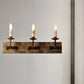 Rustic Style Candelabra Wall Light Fixture 1/2/3-Bulb Metallic Wall Mount Lamp in Brown with Rectangle Wood Backplate 3.0 Brown Clearhalo 'Wall Lamps & Sconces' 'Wall Lights' Lighting' 1392051