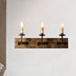 Rustic Style Candelabra Wall Light Fixture 1/2/3-Bulb Metallic Wall Mount Lamp in Brown with Rectangle Wood Backplate Clearhalo 'Wall Lamps & Sconces' 'Wall Lights' Lighting' 1392053
