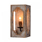 Metallic Cuboid Sconce Lighting Fixture with Candle Design Country Style 1 Bulb Corridor Wall Lamp in Rust Clearhalo 'Wall Lamps & Sconces' 'Wall Lights' Lighting' 1392080
