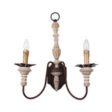 Rust Curved Arm Wall Light Fixture Country Style Metal 2 Bulbs Indoor Candle Wall Mount Lamp Clearhalo 'Wall Lamps & Sconces' 'Wall Lights' Lighting' 1392092