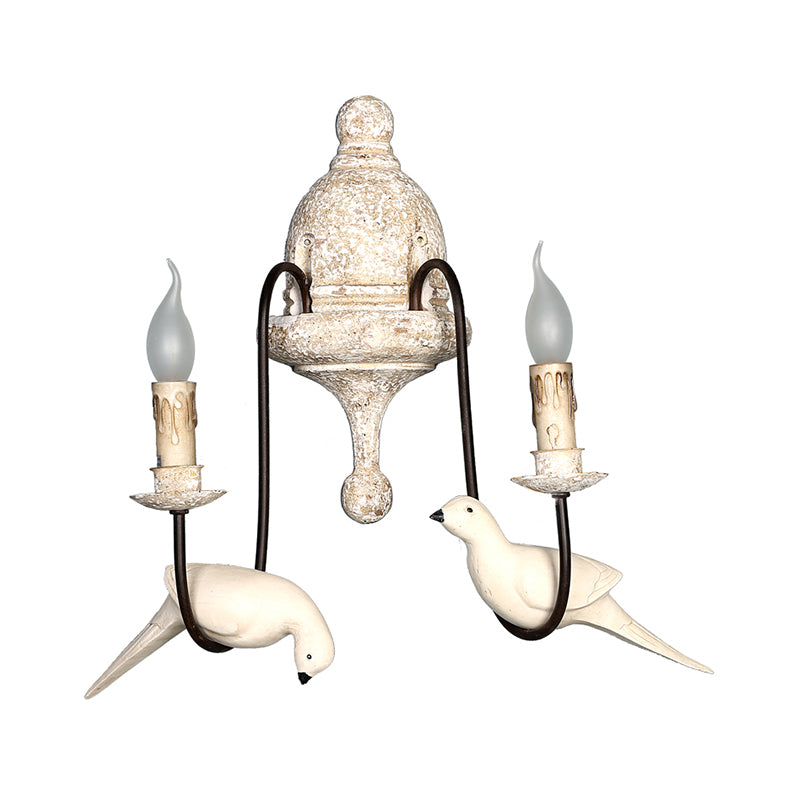 Candelabra Indoor Wall Mount Lighting Countryside 1/2-Light Brown Wall Lamp Fixture with Bird Deco Clearhalo 'Wall Lamps & Sconces' 'Wall Lights' Lighting' 1392113