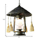 Coastal Style Lantern Shaped Pendulum Light 1-Bulb Metal Hanging Pendant Lamp in Bronze Clearhalo 'Art Deco Pendants' 'Cast Iron' 'Ceiling Lights' 'Ceramic' 'Crystal' 'Industrial Pendants' 'Industrial' 'Metal' 'Middle Century Pendants' 'Pendant Lights' 'Pendants' 'Tiffany' Lighting' 1392164