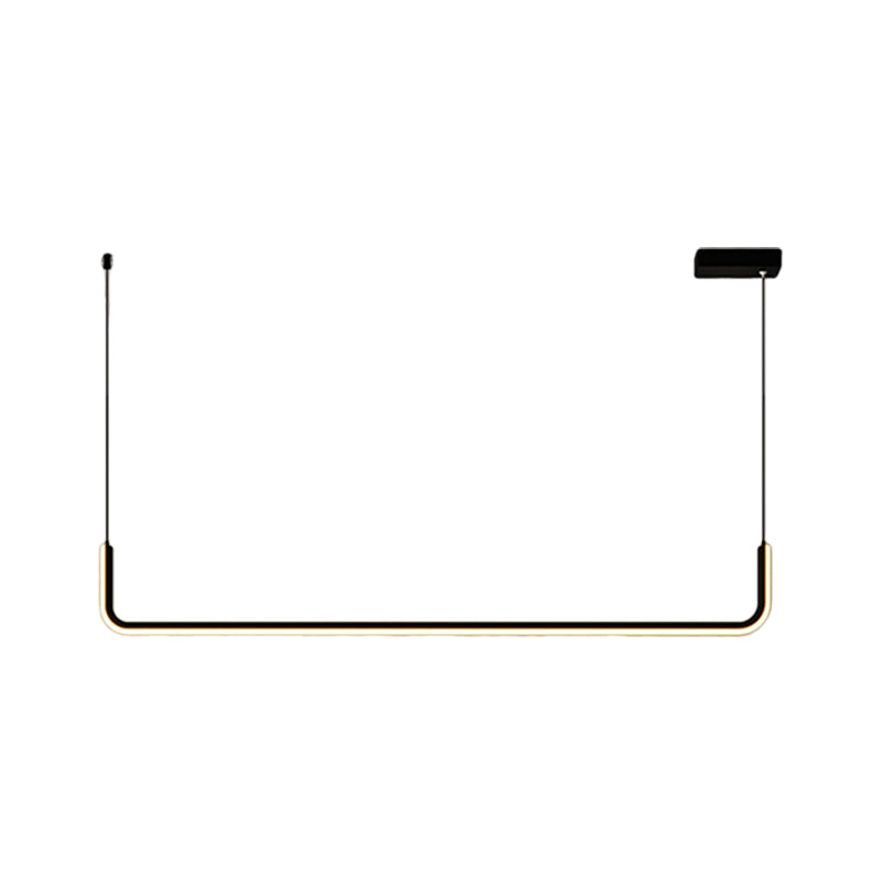 Simple LED Multi Ceiling Light with Metal Shade Black/Gold Linear Pendant in Warm/White Light, 35.5"/47" Long Clearhalo 'Ceiling Lights' 'Modern Pendants' 'Modern' 'Pendant Lights' 'Pendants' Lighting' 1392211