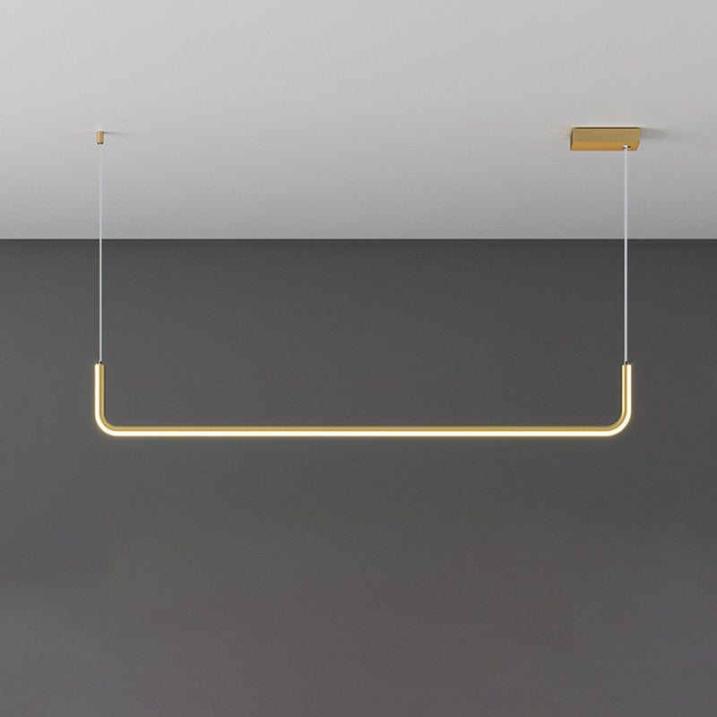 Simple LED Multi Ceiling Light with Metal Shade Black/Gold Linear Pendant in Warm/White Light, 35.5"/47" Long Clearhalo 'Ceiling Lights' 'Modern Pendants' 'Modern' 'Pendant Lights' 'Pendants' Lighting' 1392215
