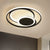 Hoop Bedroom Ceiling Light Contemporary Metal 16"/19.5" Wide LED Flush Mount in Black, Warm/White Light