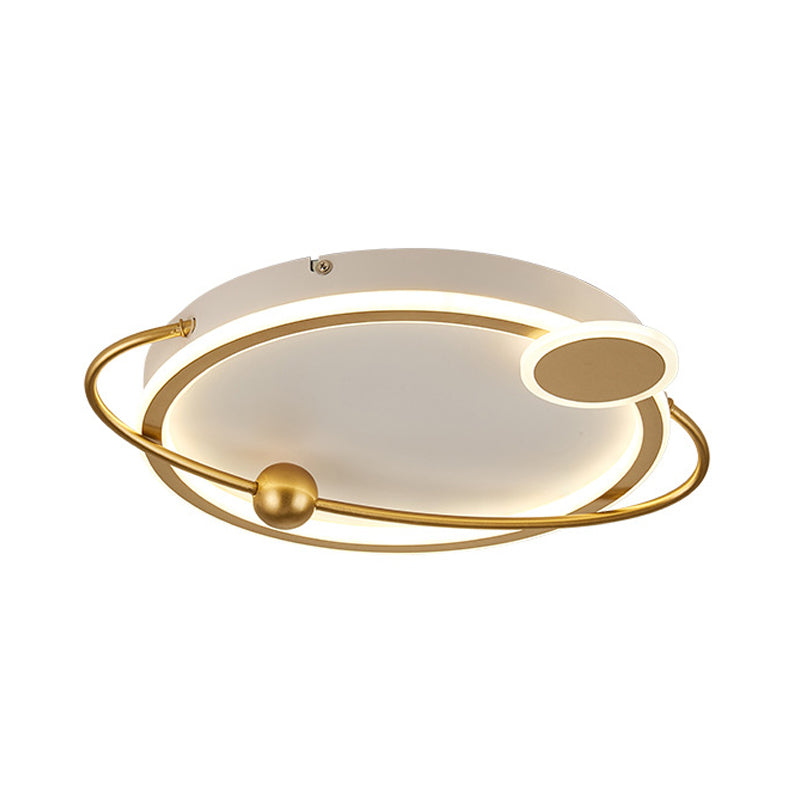 Metal Round Ceiling Mount Contemporary Gold/Black LED Flush Lighting in Warm/White Light, 19"/23.5" Dia - Clearhalo - 'Ceiling Lights' - 'Close To Ceiling Lights' - 'Close to ceiling' - 'Flush mount' - Lighting' - 1392299