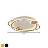 Metal Round Ceiling Mount Contemporary Gold/Black LED Flush Lighting in Warm/White Light, 19"/23.5" Dia - Clearhalo - 'Ceiling Lights' - 'Close To Ceiling Lights' - 'Close to ceiling' - 'Flush mount' - Lighting' - 1392301