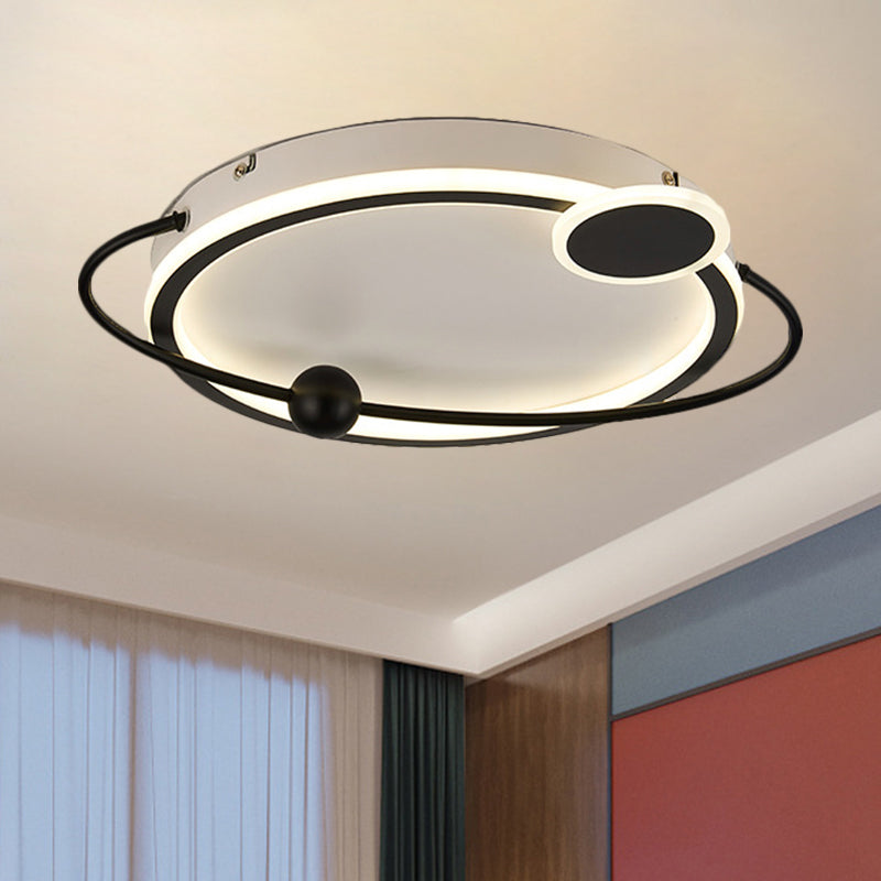 Metal Round Ceiling Mount Contemporary Gold/Black LED Flush Lighting in Warm/White Light, 19"/23.5" Dia - Clearhalo - 'Ceiling Lights' - 'Close To Ceiling Lights' - 'Close to ceiling' - 'Flush mount' - Lighting' - 1392303